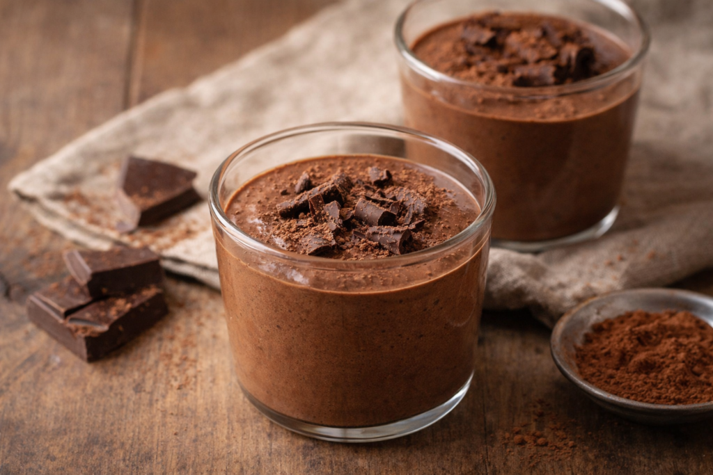 Mousse de chocolate fácil con trozos de chocolate