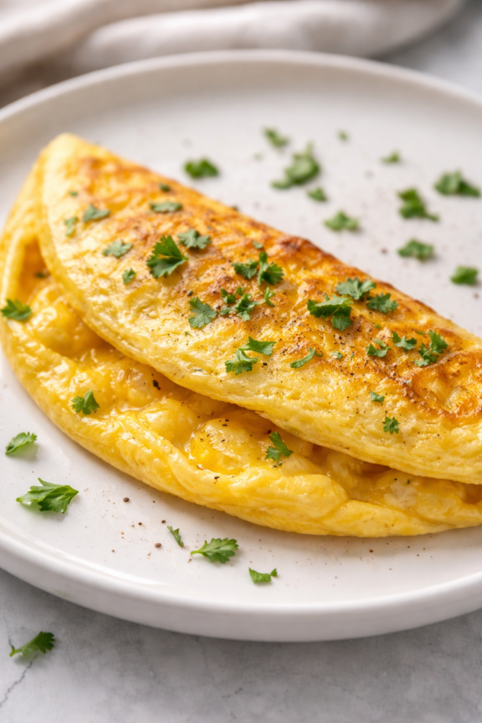 tortilla francesa jugosa y esponjosa hecha en casa, receta fácil y rápida en cocina doméstica estilo Cocina con Gabi