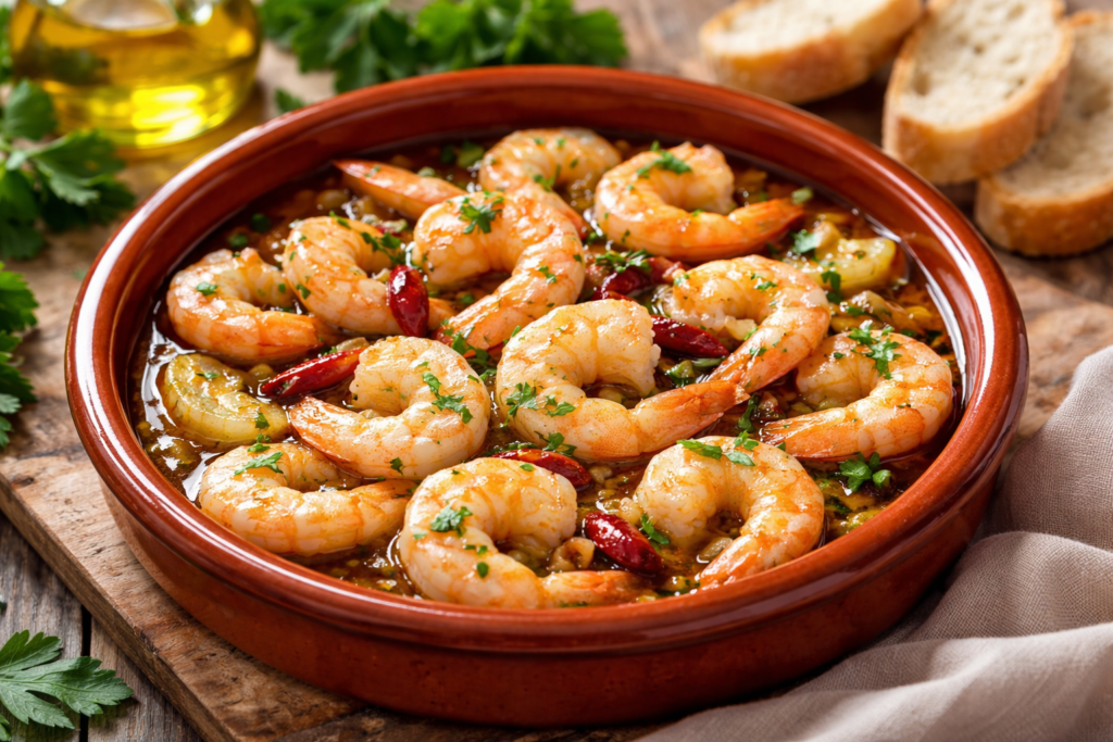 Receta de gambas al ajillo con guindilla